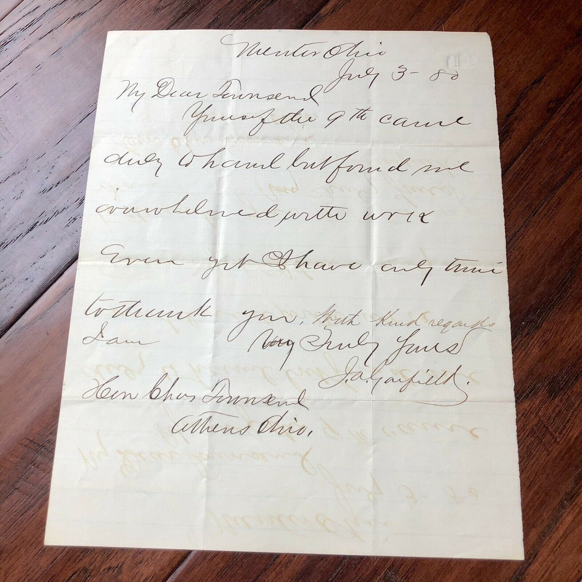 JAMES A GARFIELD * JSA LOA * Autograph Letter Signed During 1880 Election