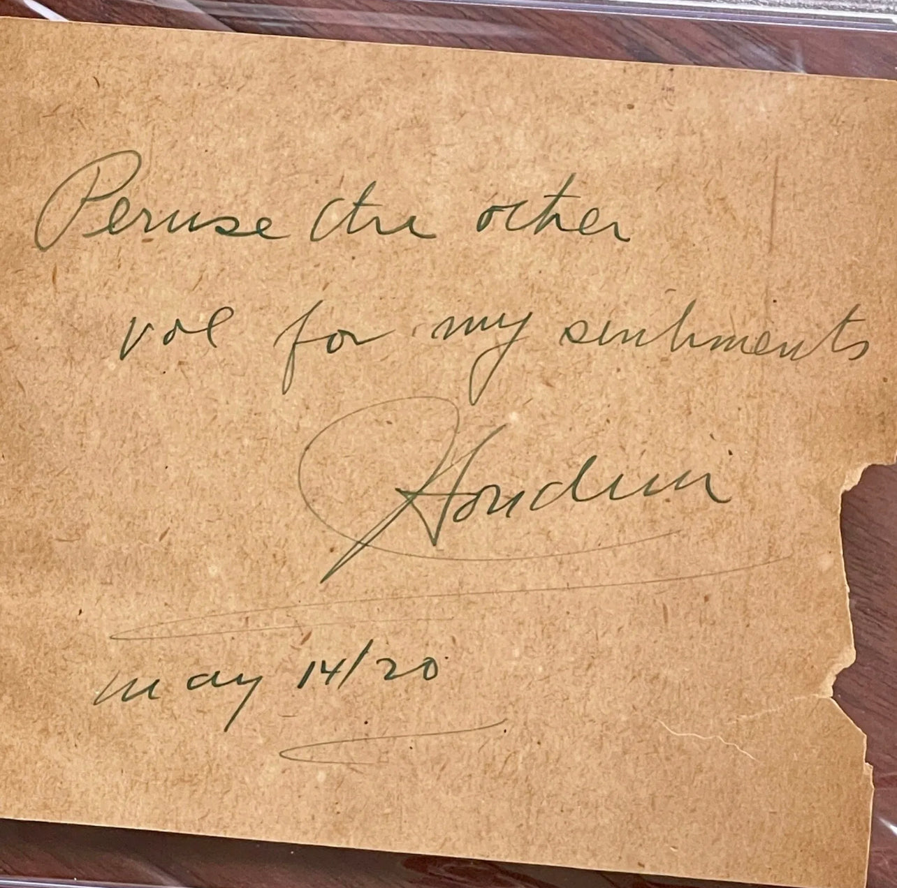 HARRY HOUDINI * PSA/DNA * Autograph Note Signed * Magician & Escape Artist
