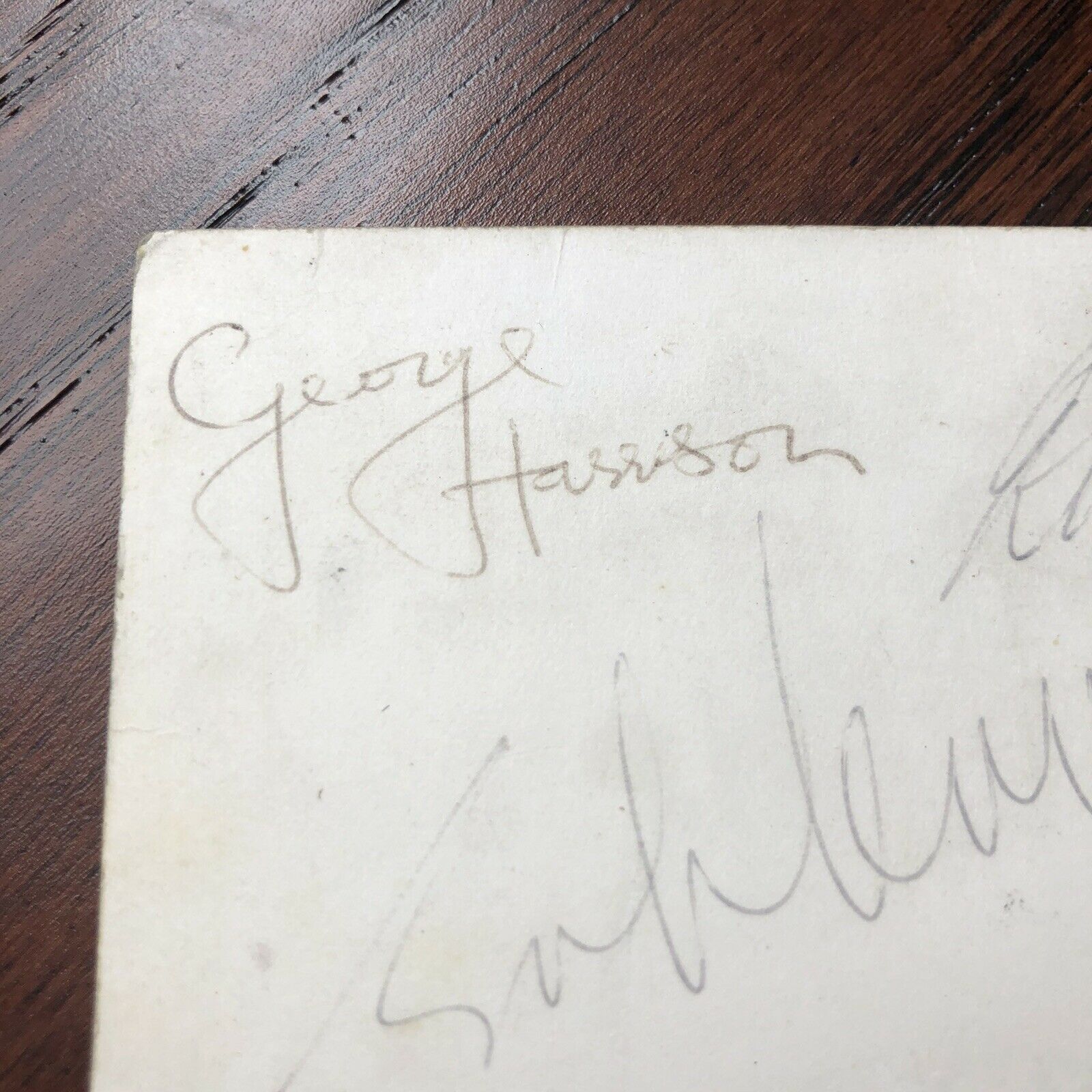 THE BEATLES * JSA LOA * Hand Signed Autograph Card * John Lennon George Harrison