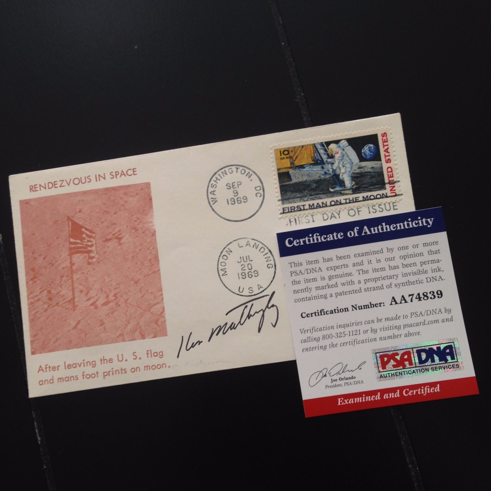 KEN MATTINGLY * autograph SIGNED * PSA/DNA * FIRST DAY COVER * Apollo 16 * NASA
