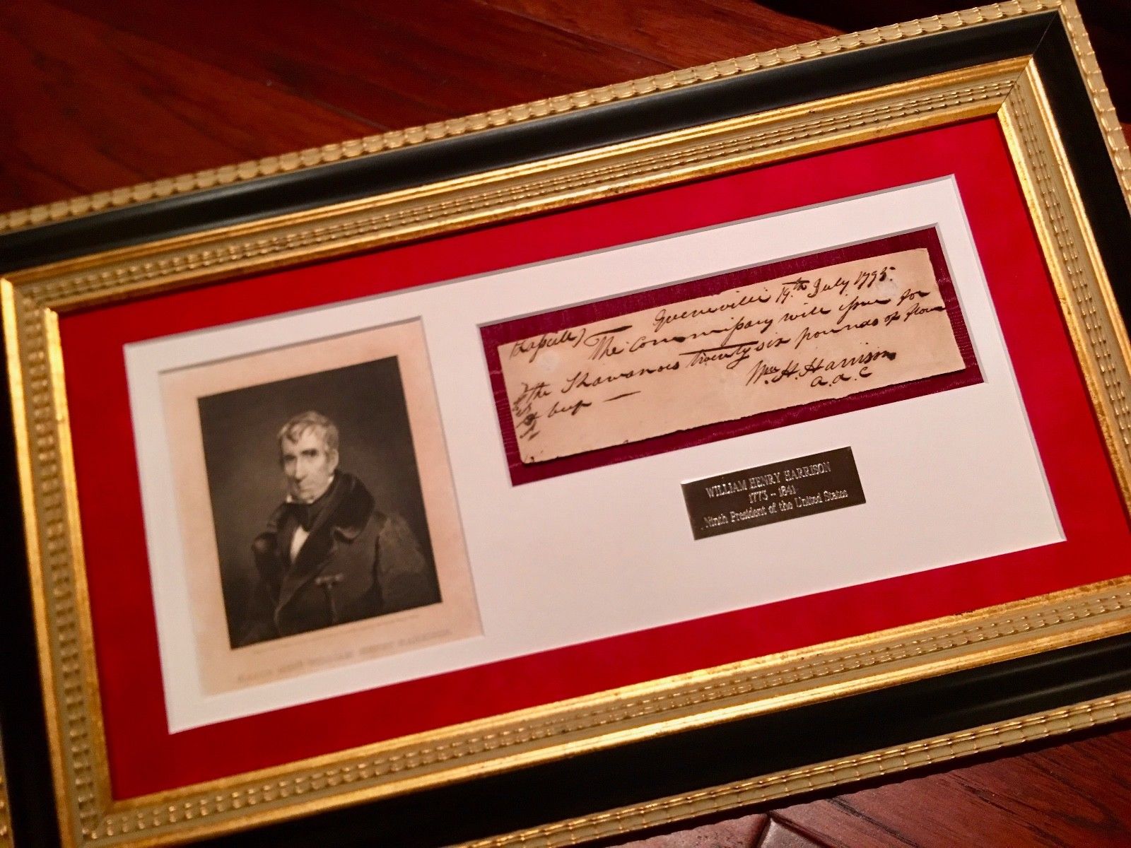 WILLIAM HENRY HARRISON * Scarce AUTOGRAPH Note SIGNED * President * COA