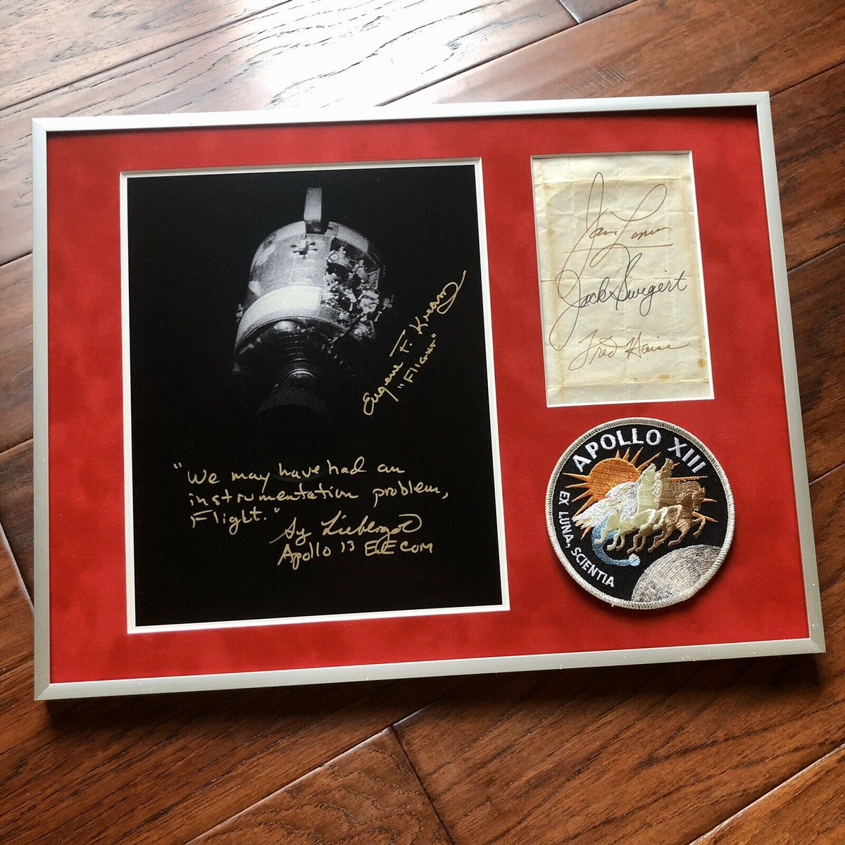 APOLLO 13 * BAS PSA LOA * Crew & Control Signed Display * Jack Swigert Autograph