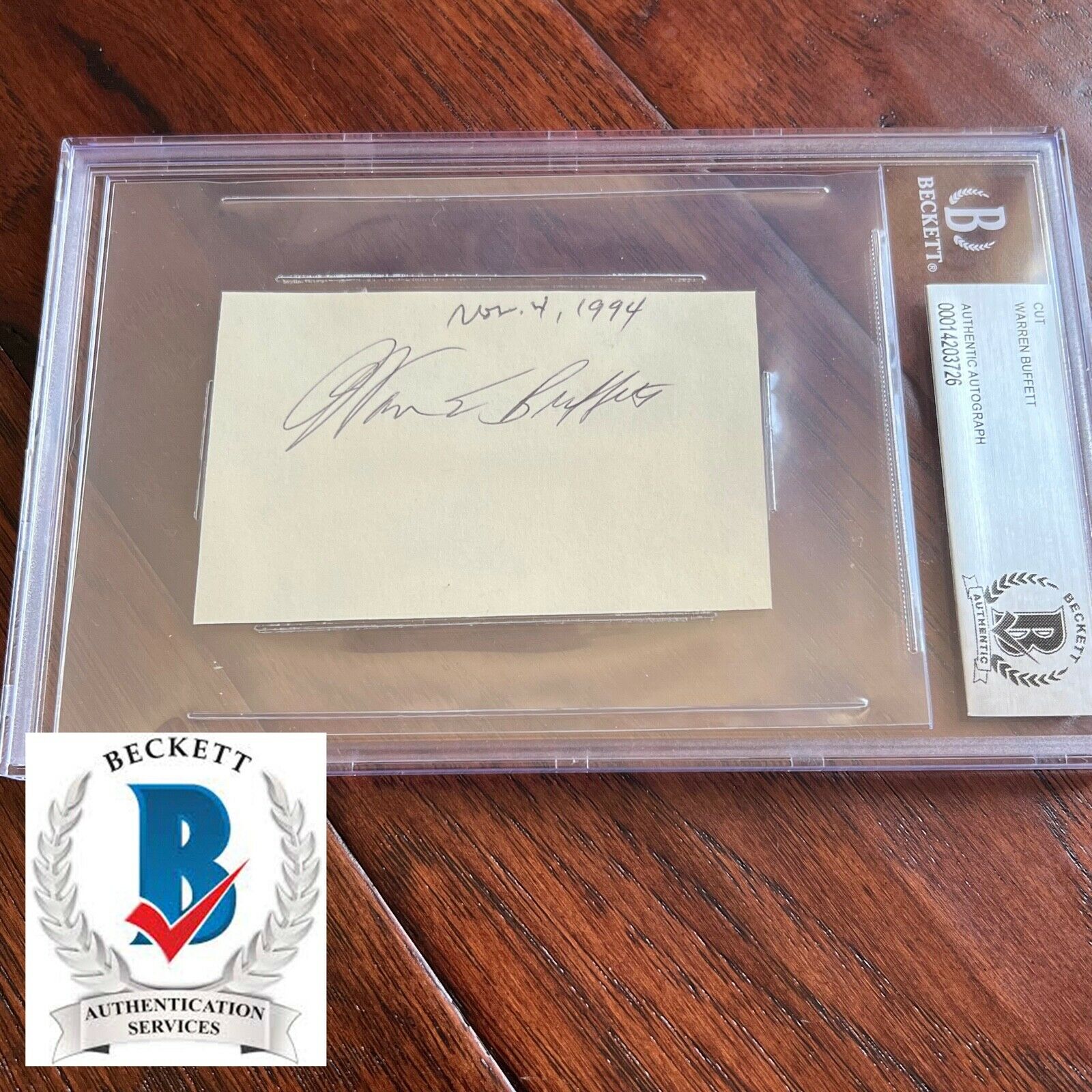 WARREN BUFFETT * BAS Beckett * AUTOGRAPH Card SIGNED * Berkshire Hathaway