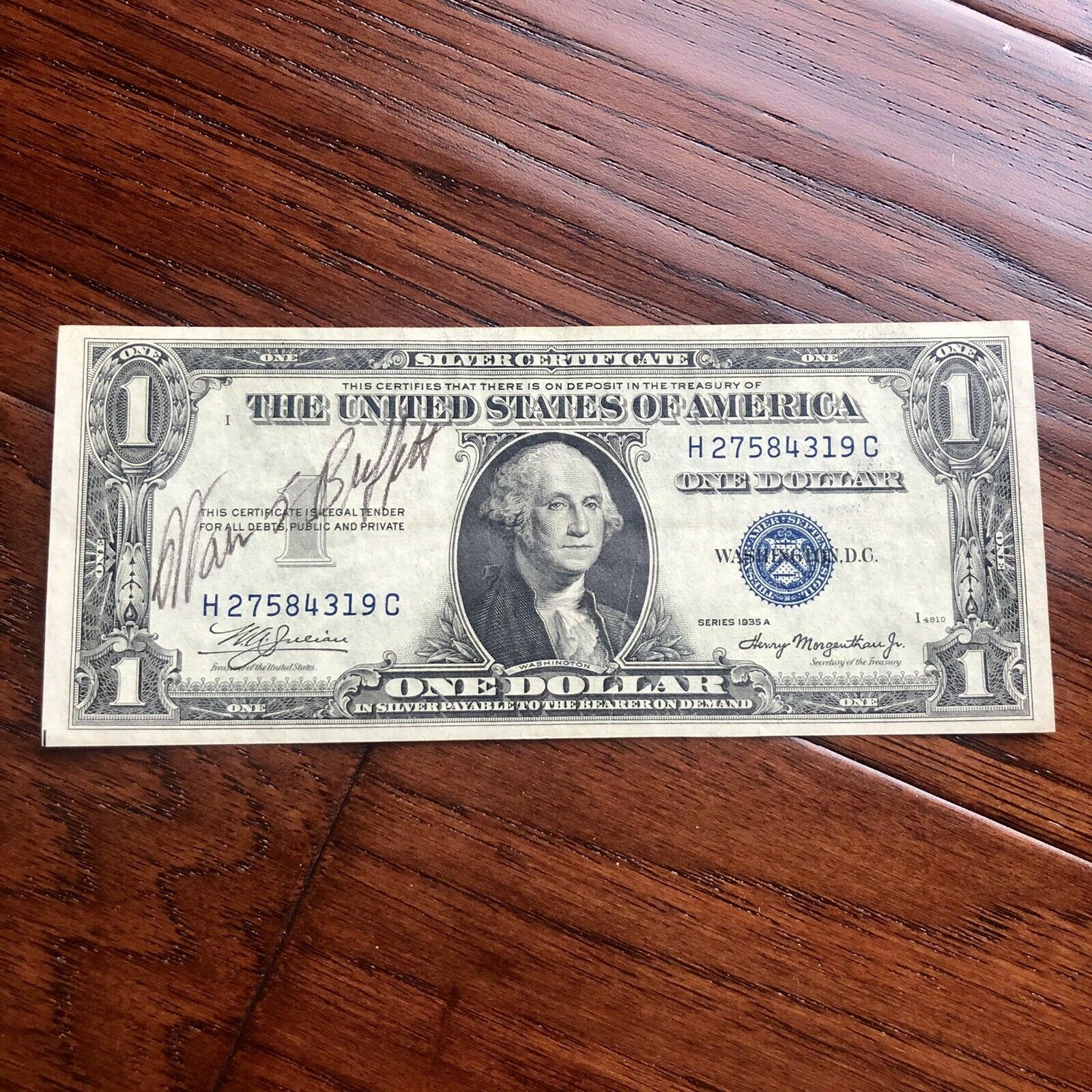 WARREN BUFFETT * JSA LOA * Hand Signed Silver Certificate Dollar Bill Autograph