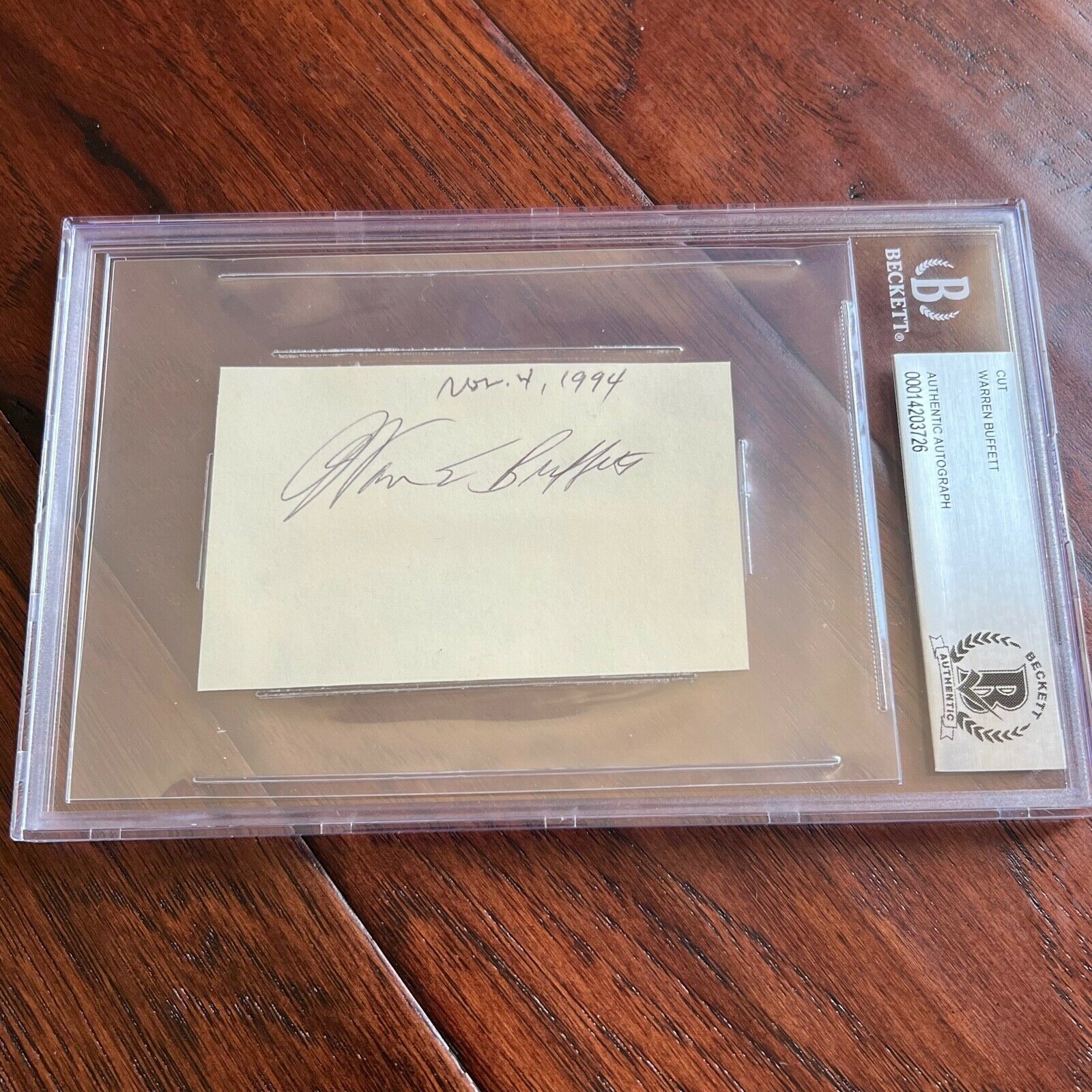 WARREN BUFFETT * BAS Beckett * AUTOGRAPH Card SIGNED * Berkshire Hathaway