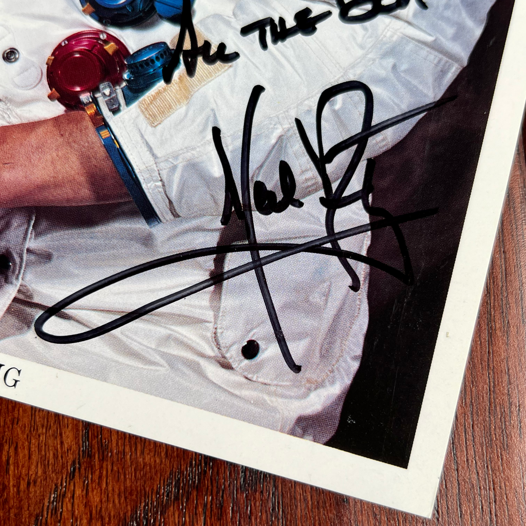 NEIL ARMSTRONG * JSA * Bold Signed NASA White Space Suit Photo Autograph