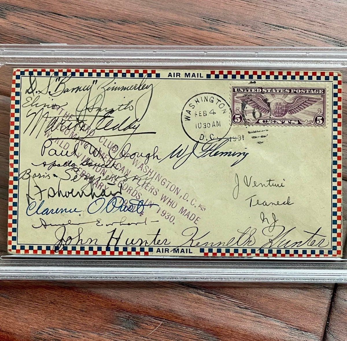 AMELIA EARHART * PSA/DNA * Autograph D.C. AERO CLUB Cover Signed * 1930 Records