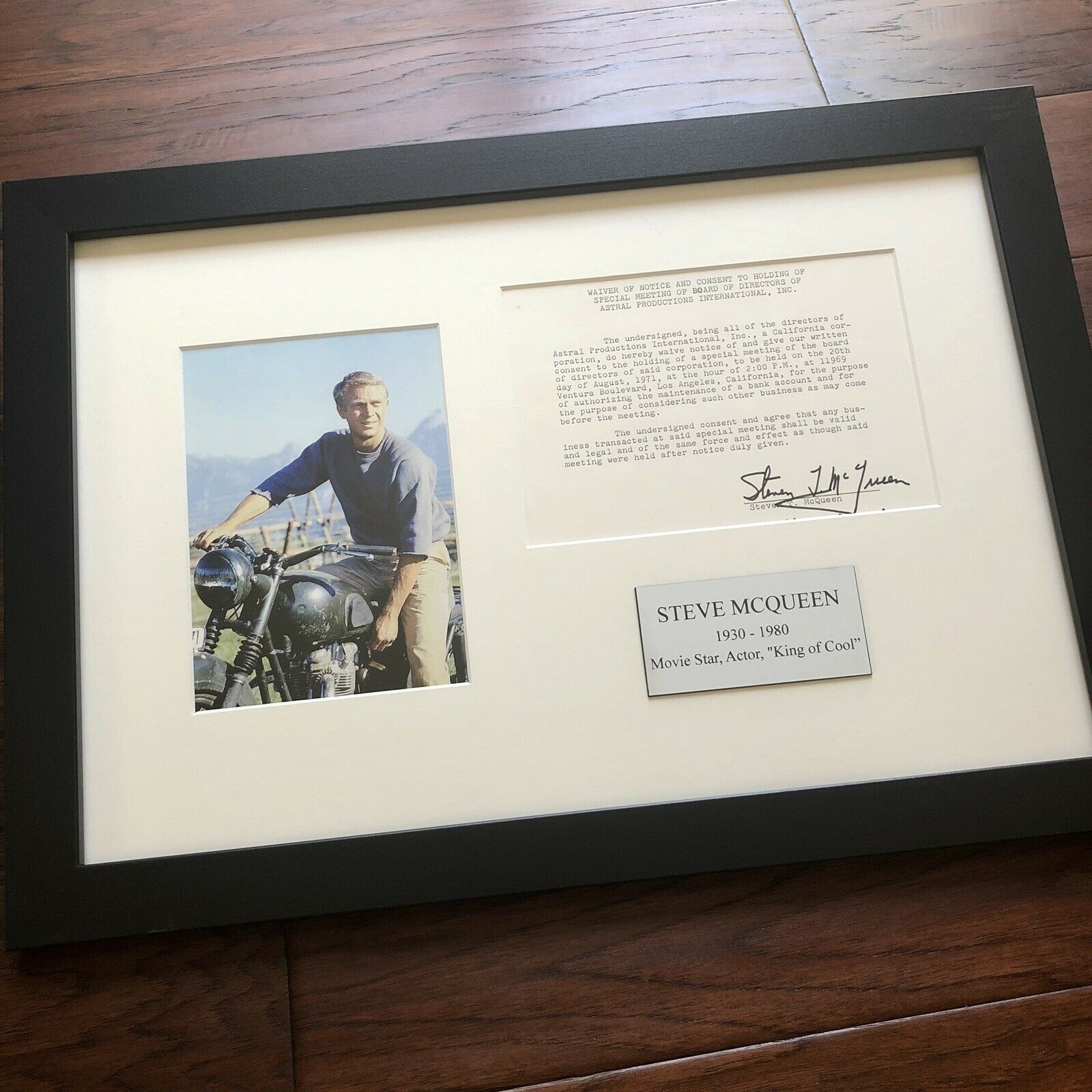 STEVE MCQUEEN * Signed Production Document Contract Autograph * Movie Actor