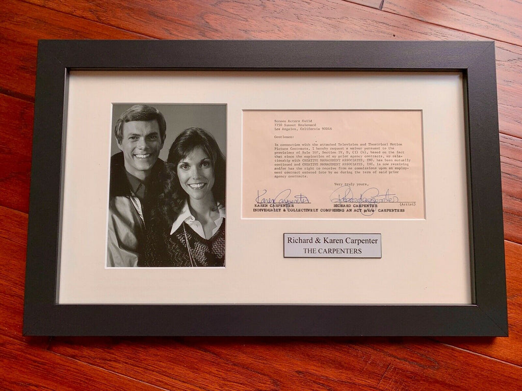 THE CARPENTERS * JSA * Karen & Richard AUTOGRAPH Duo Contract SIGNED
