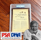 ERNEST HEMINGWAY * PSA * Autograph "OLD MAN AND THE SEA" Souvenir Print Signed