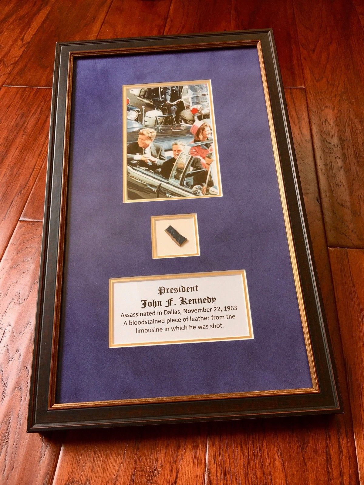 PREORDER: JOHN F. KENNEDY * Genuine Dallas ASSASSINATION LIMO INTERIOR LEATHER *