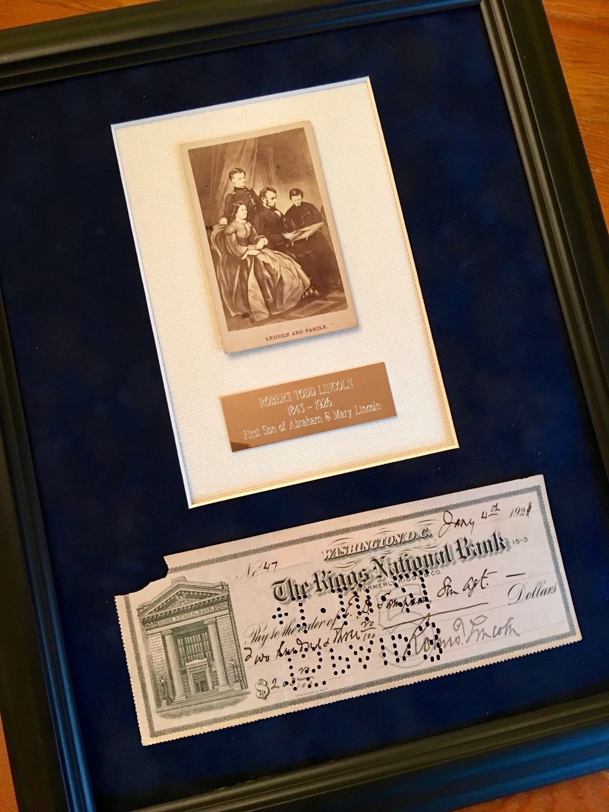 ROBERT TODD LINCOLN * Scarce Handwritten AUTOGRAPH Check SIGNED * Son of ABRAHAM