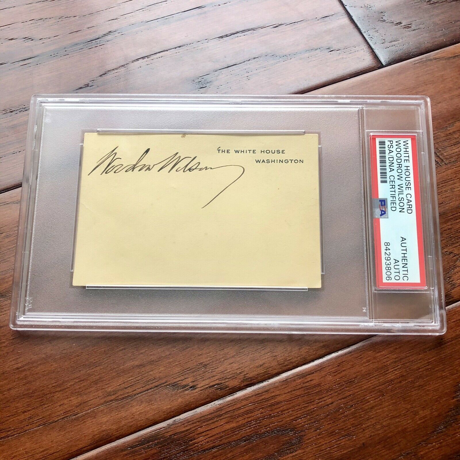WOODROW WILSON * PSA/DNA Slabbed * Autograph White House Card Signed *