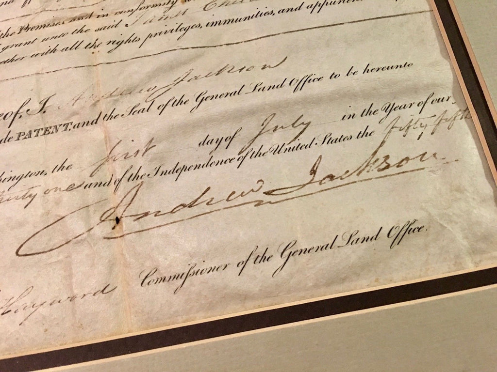 ANDREW JACKSON * AUTOGRAPH 1831 Land Grant SIGNED * As PRESIDENT * Ohio
