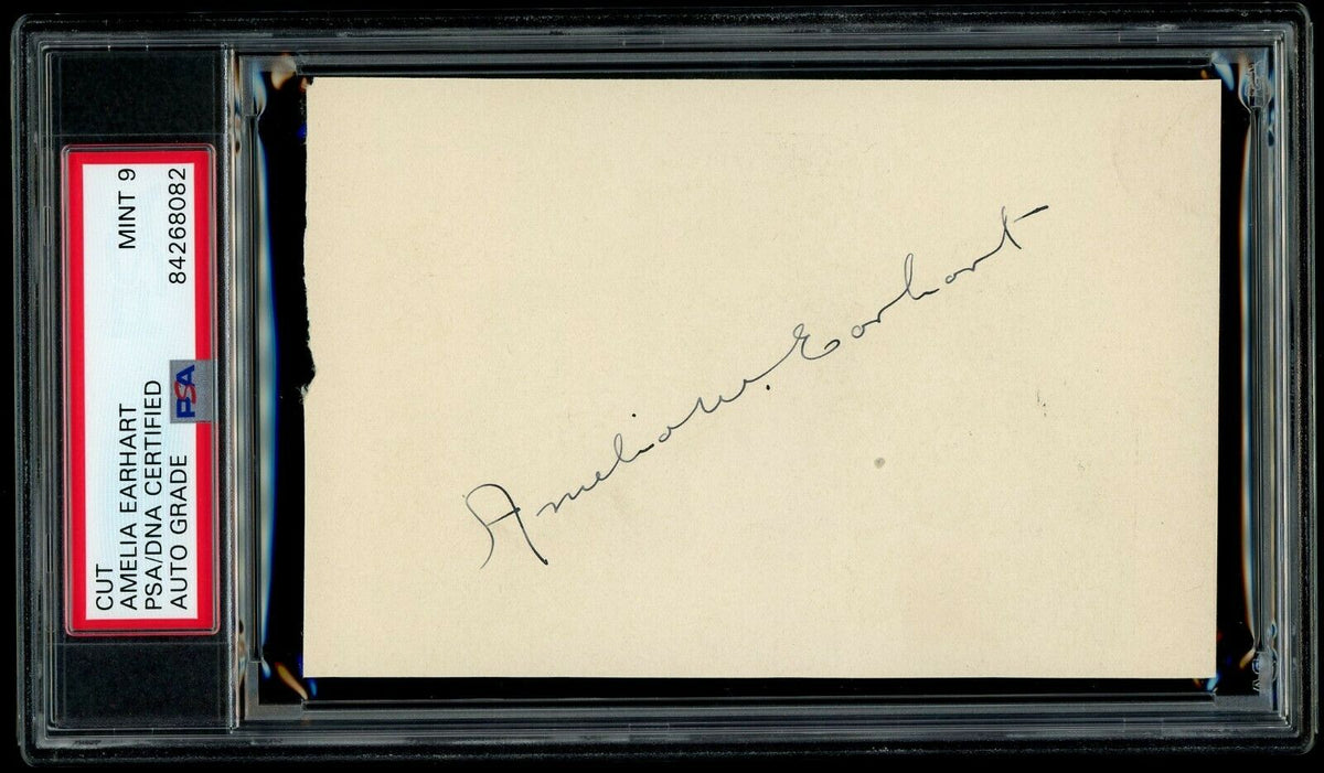 AMELIA EARHART * PSA/DNA Mint 9 * Encapsulated Autograph Full Signature Signed *