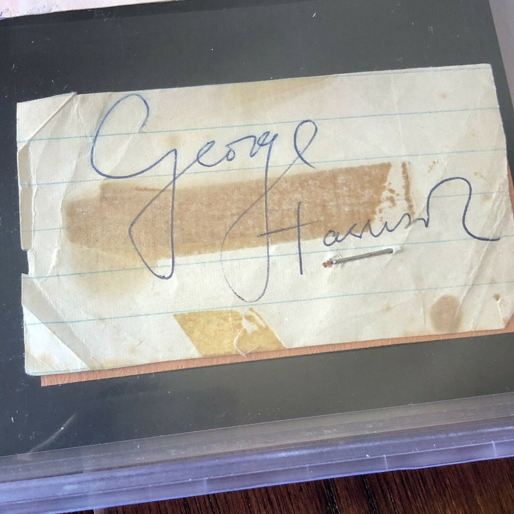 THE BEATLES * BAS Beckett Slab * Autograph Signed Cut Signatures * John Lennon