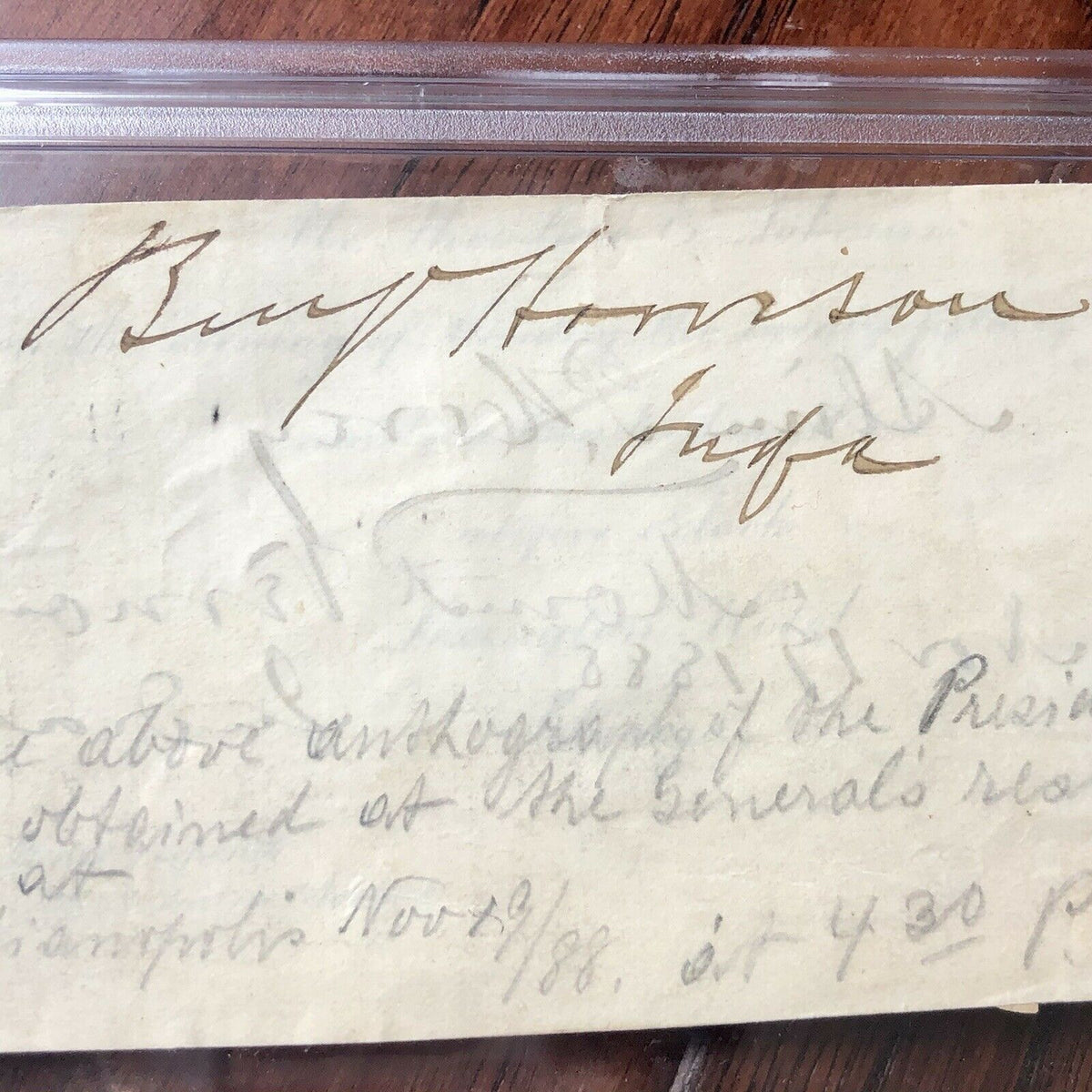 BENJAMIN HARRISON * PSA/DNA Slabbed * Autograph Card Signed as President Elect *