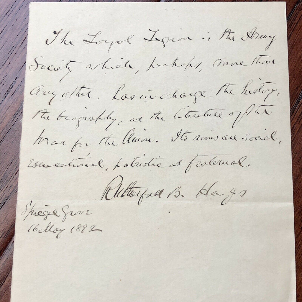 RUTHERFORD B. HAYES * JSA LOA * Handwritten Autograph Quote Signed * President