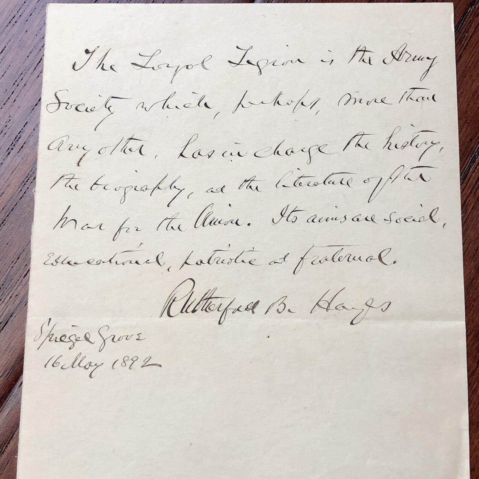 RUTHERFORD B. HAYES * JSA LOA * Handwritten Autograph Quote Signed * President