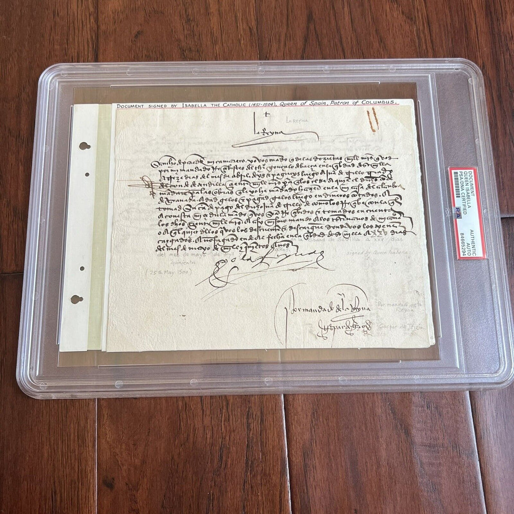 QUEEN ISABELLA I * PSA/DNA * Signed During Columbus 3rd Voyage Autograph