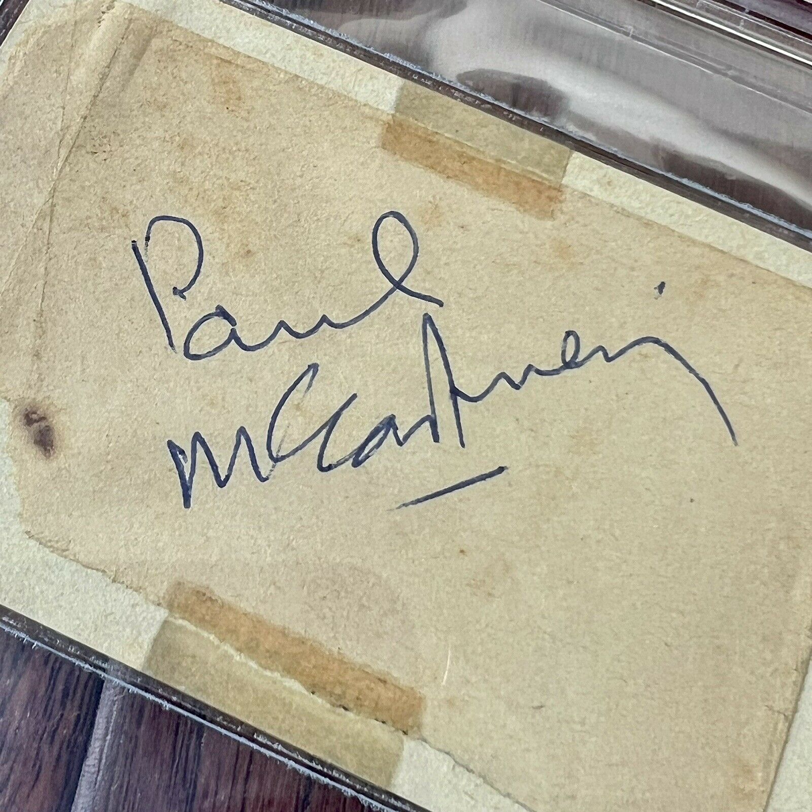 PAUL MCCARTNEY * BAS BECKETT SLAB * AUTOGRAPH CUT SIGNATURE SIGNED * THE BEATLES