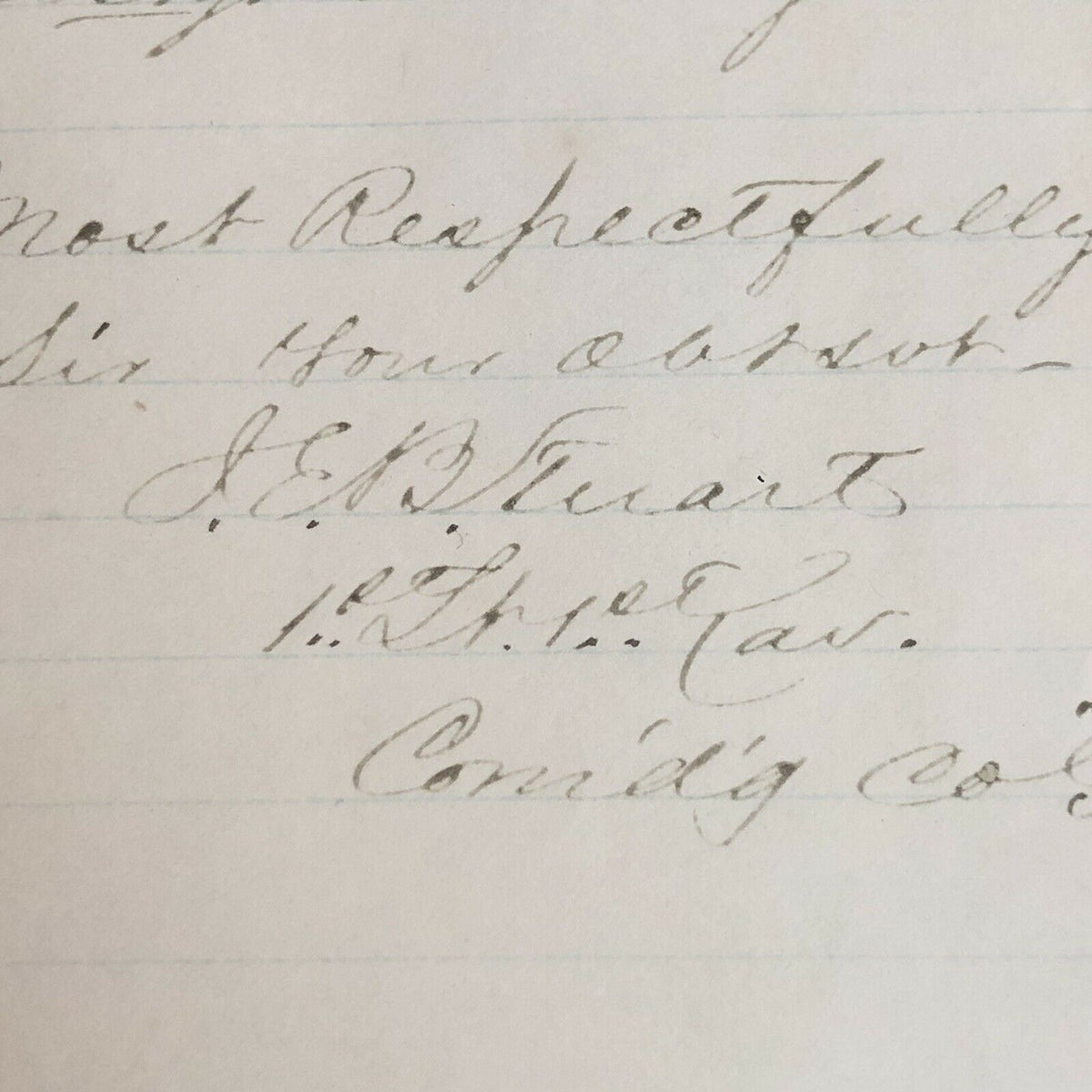 J.E.B. STUART * Beckett BAS * Handwritten Autograph Letter Signed * Confederate