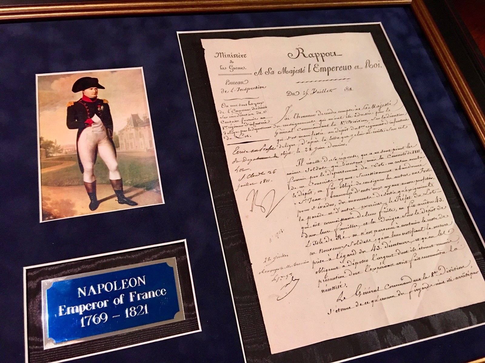 NAPOLEON BONAPARTE * AUTOGRAPH Signed at SAINT CLOUD * 1811 * re: Army Deserters