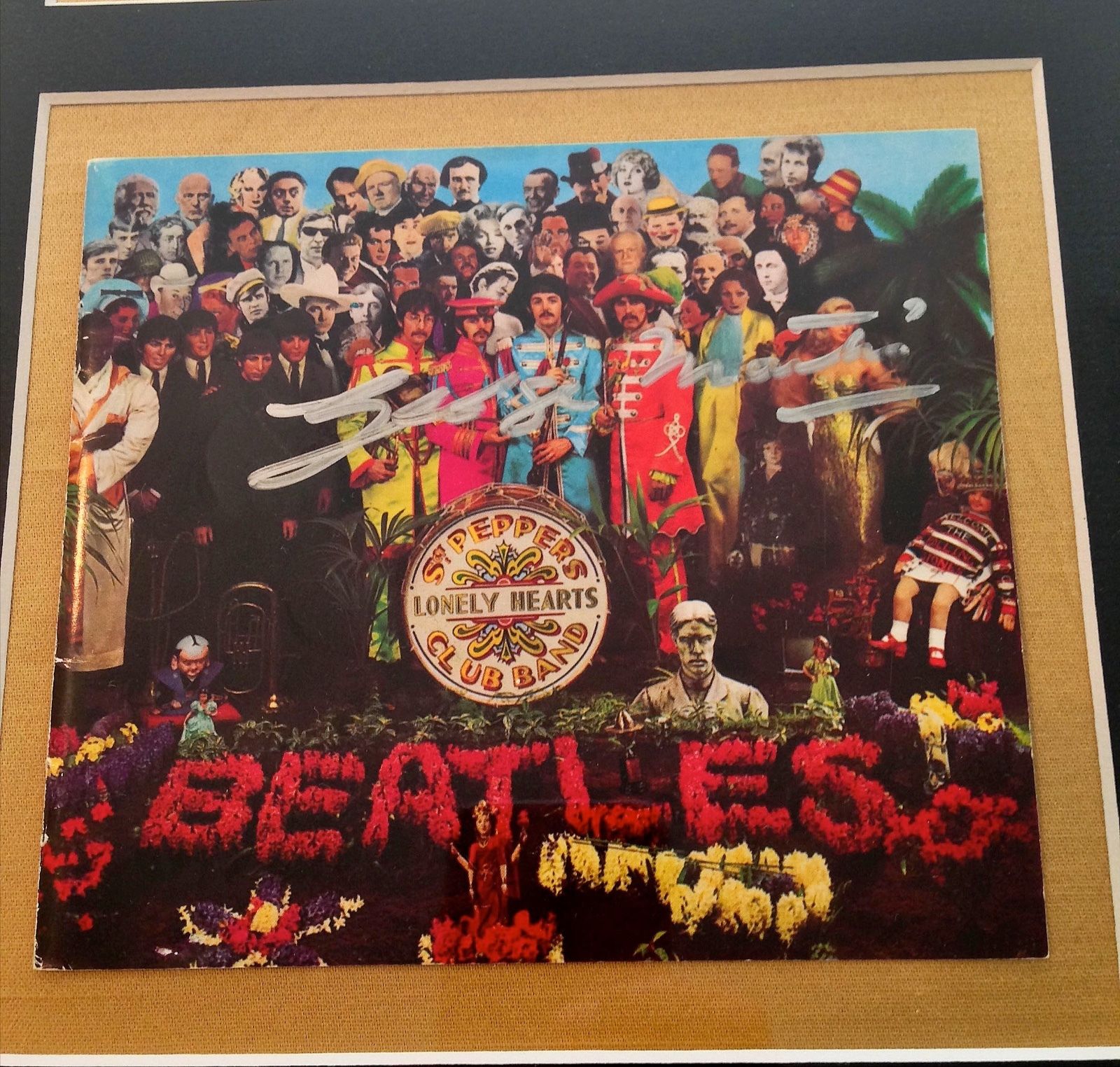 GEORGE MARTIN & PETER BLAKE authentic autograph SGT. PEPPER'S signed * BEATLES