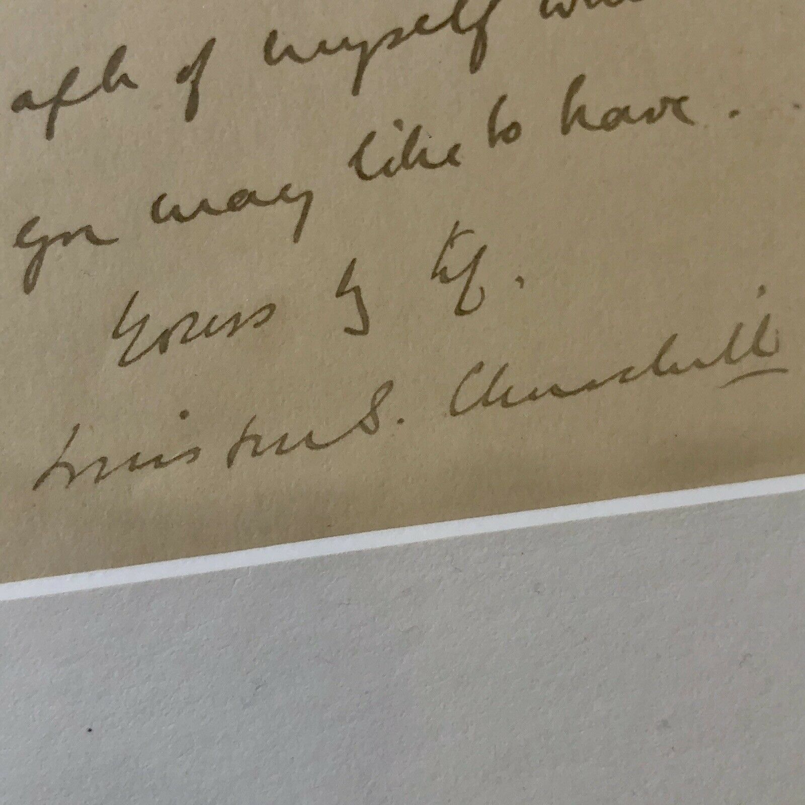 WINSTON S. CHURCHILL * JSA LOA * Authentic Handwritten AUTOGRAPH Letter SIGNED
