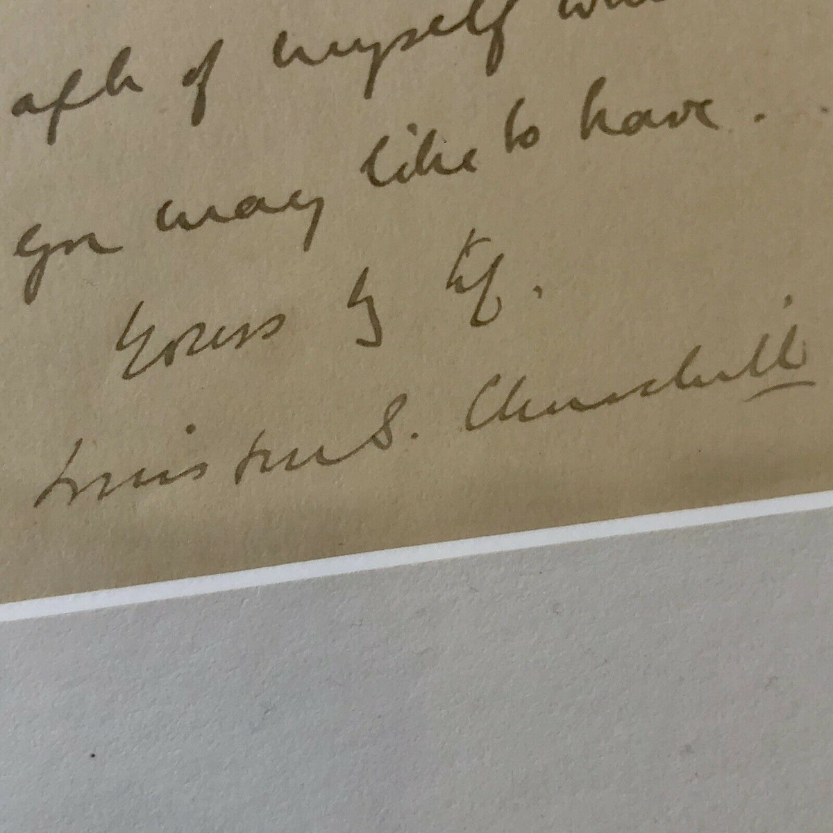 WINSTON S. CHURCHILL * JSA LOA * Authentic Handwritten AUTOGRAPH Letter SIGNED