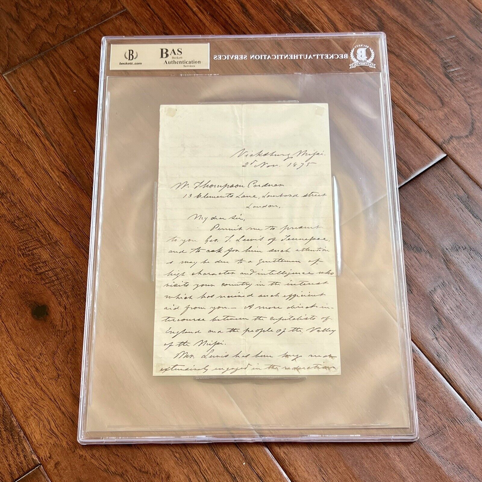 JEFFERSON DAVIS * Beckett BAS * Handwritten Autograph Letter Signed Full Sig