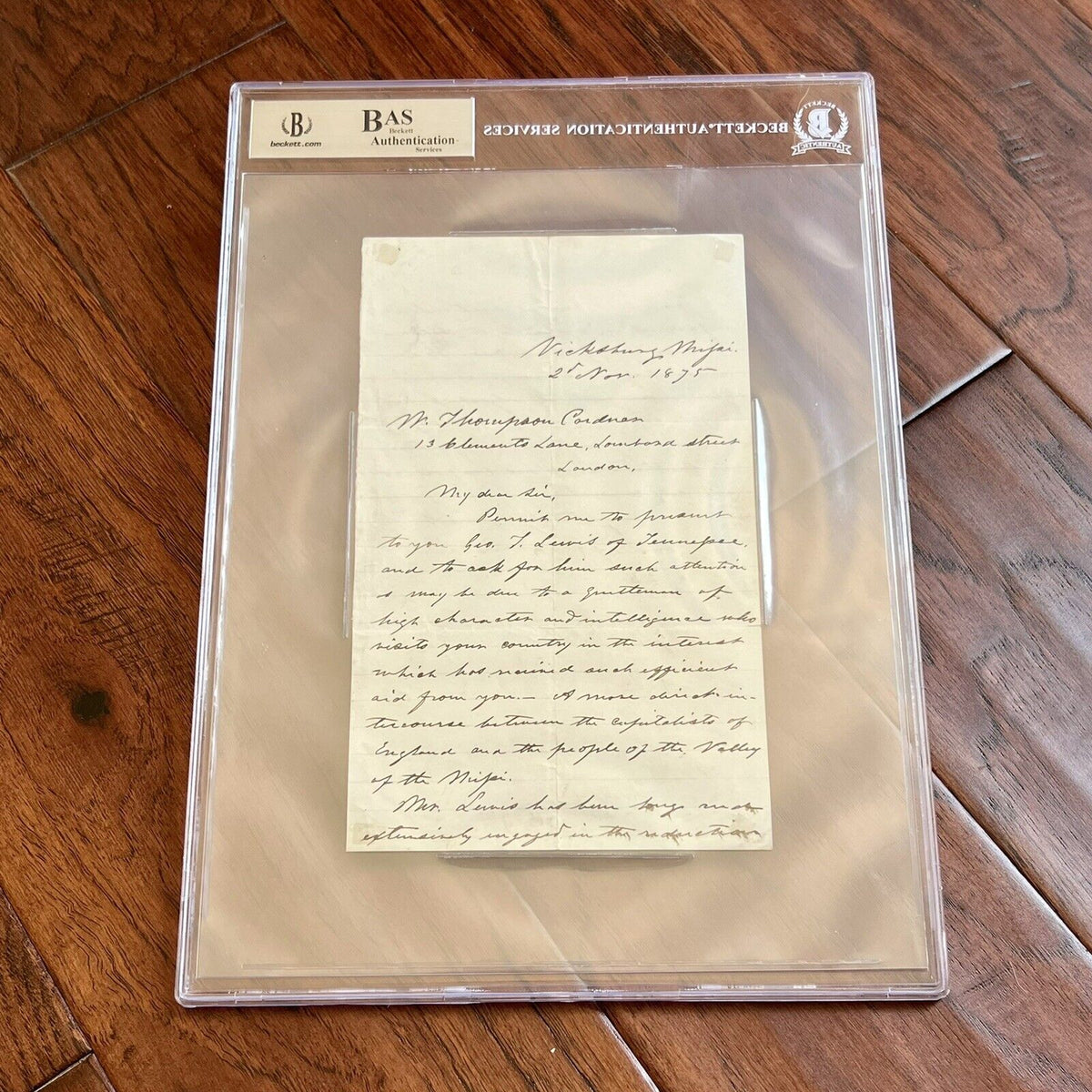 JEFFERSON DAVIS * Beckett BAS * Handwritten Autograph Letter Signed Full Sig