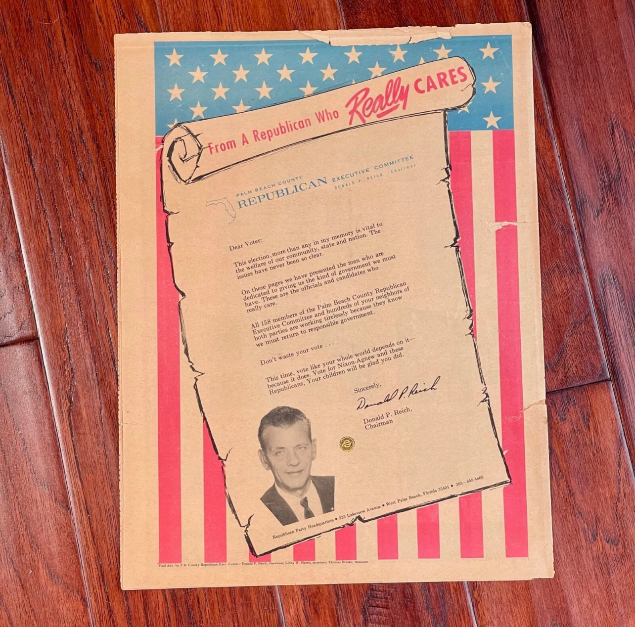 RICHARD NIXON * JSA * Autograph Presidential Campaign Poster Signed * 1968