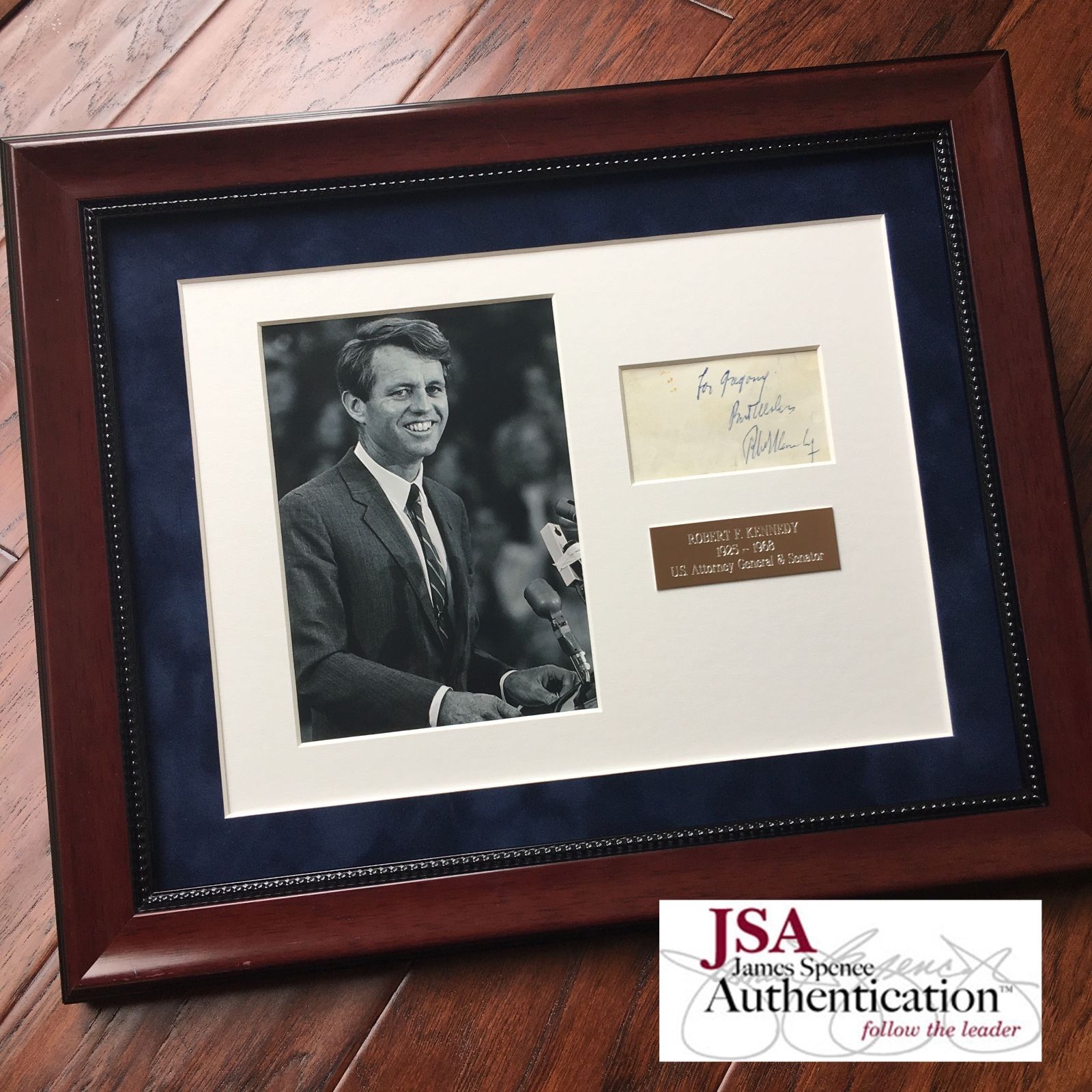 ROBERT F. KENNEDY * JSA COA * Scarce Authentic AUTOGRAPH Card SIGNED