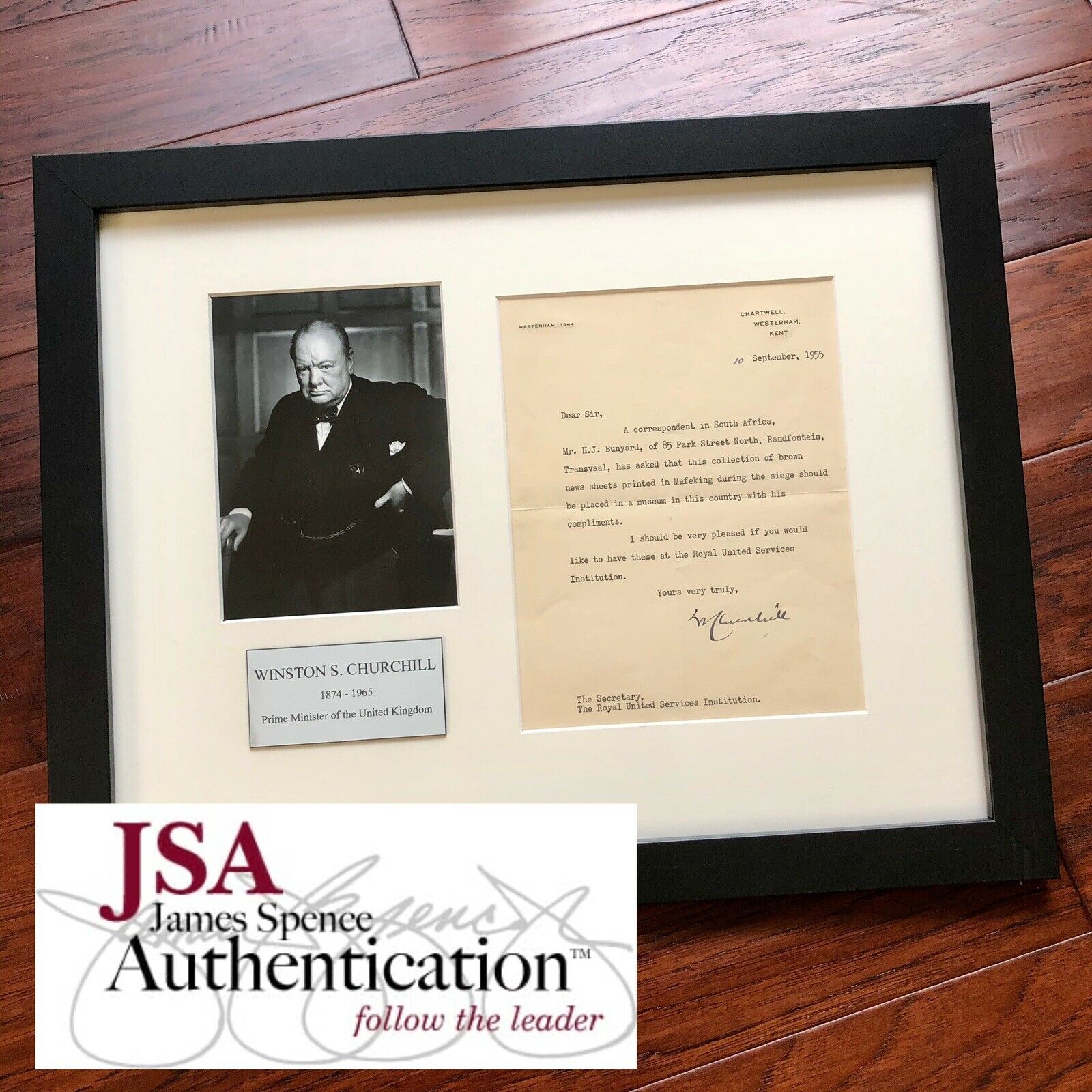 WINSTON S CHURCHILL * JSA LOA * Signed Letter Re: Military Battle Autograph *