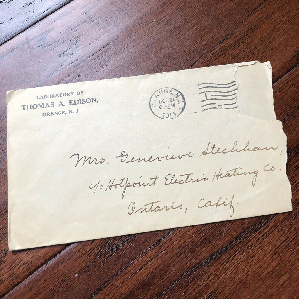 THOMAS EDISON * JSA LOA * Full Signature Autograph on Signed Card * Inventor