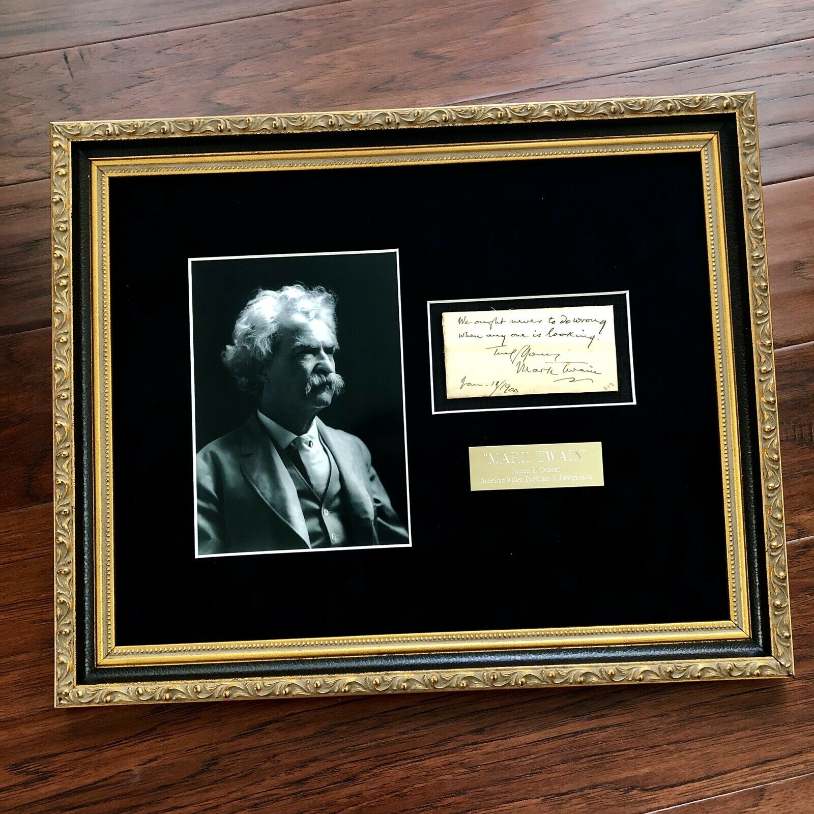 MARK TWAIN / SAMUEL L. CLEMENS * BAS Beckett LOA * Hand Signed Autograph Quote *