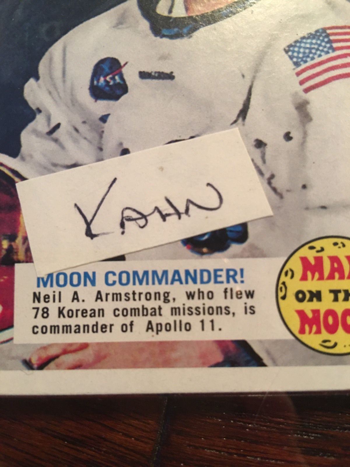 NEIL ARMSTRONG * Handwritten Cut Word + DNA * Apollo 11 * not Autograph Signed