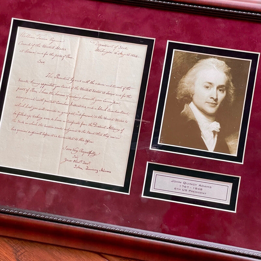 JOHN QUINCY ADAMS * JSA * Autograph Diplomatic Commission Letter Signed * Peru