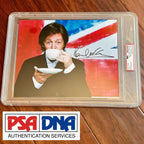 PAUL MCCARTNEY * PSA/DNA Slab * Signed Union Jack Tea Photo Autograph Beatles