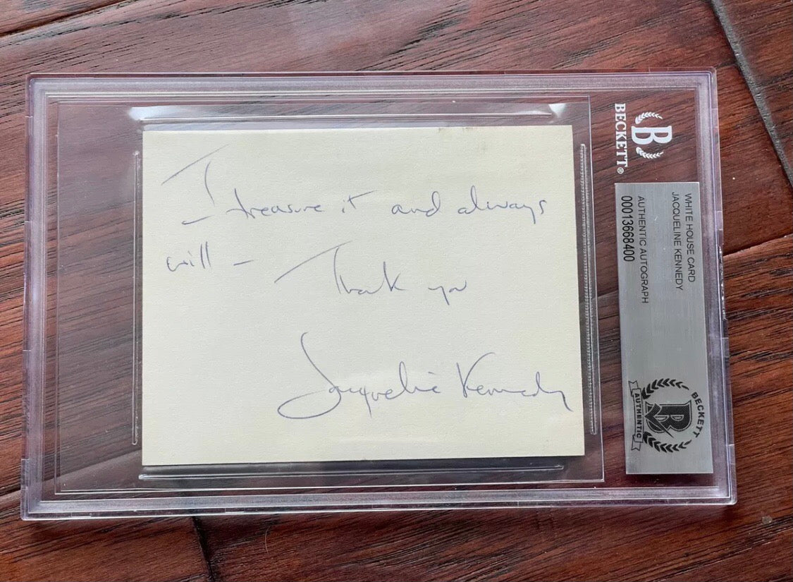 JACQUELINE KENNEDY * WHITE HOUSE NOTE * Autograph Hand SIGNED * As First Lady