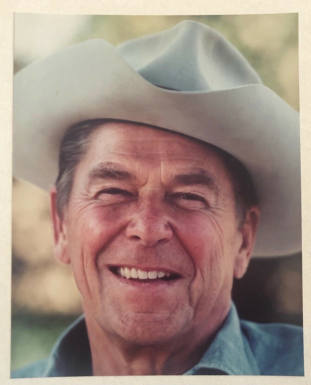 Ronald Reagan * JSA LOA * Autograph Iconic Cowboy Hat Ranch Photo Signed *