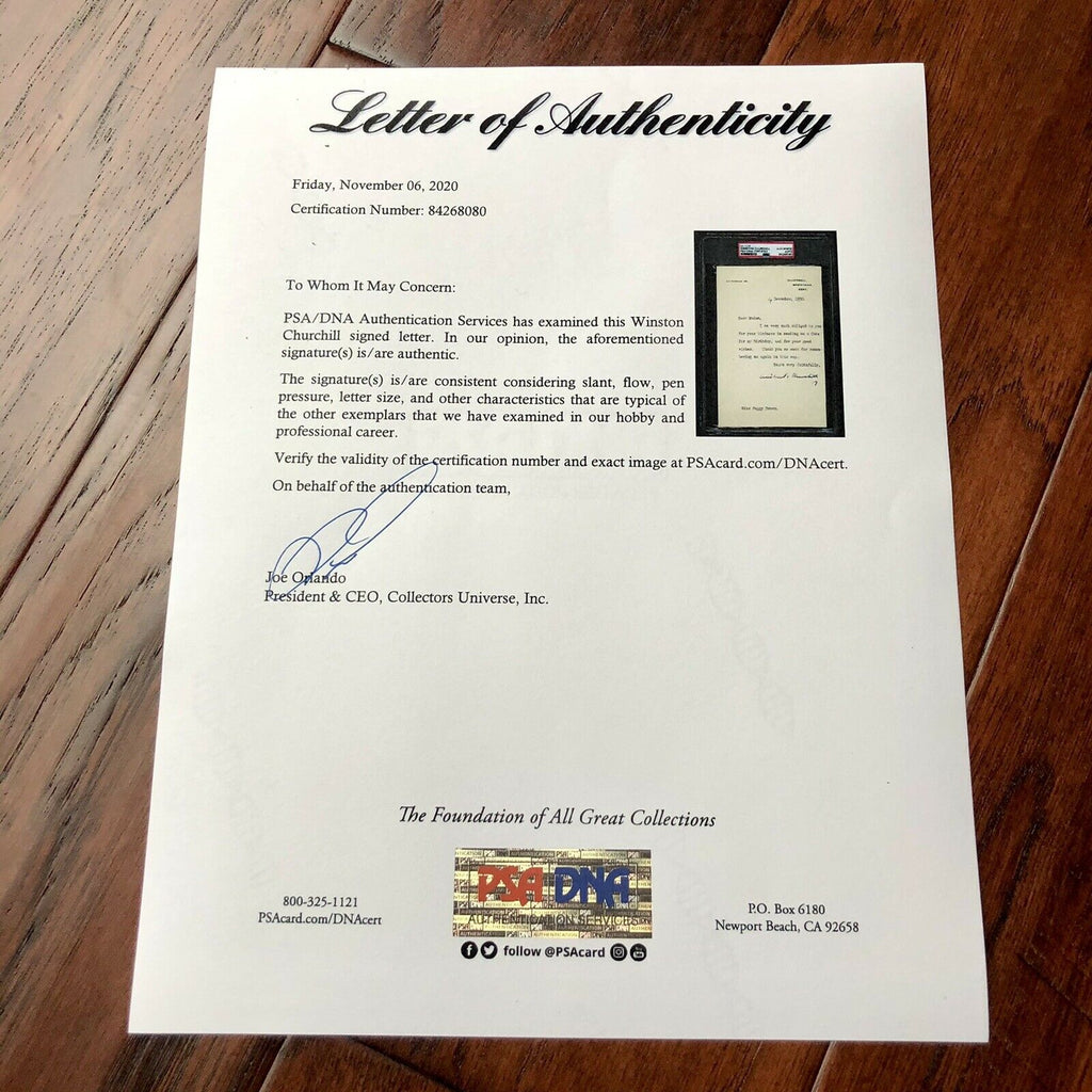 WINSTON S CHURCHILL * PSA/DNA Slab * Autograph Birthday Letter Signed *