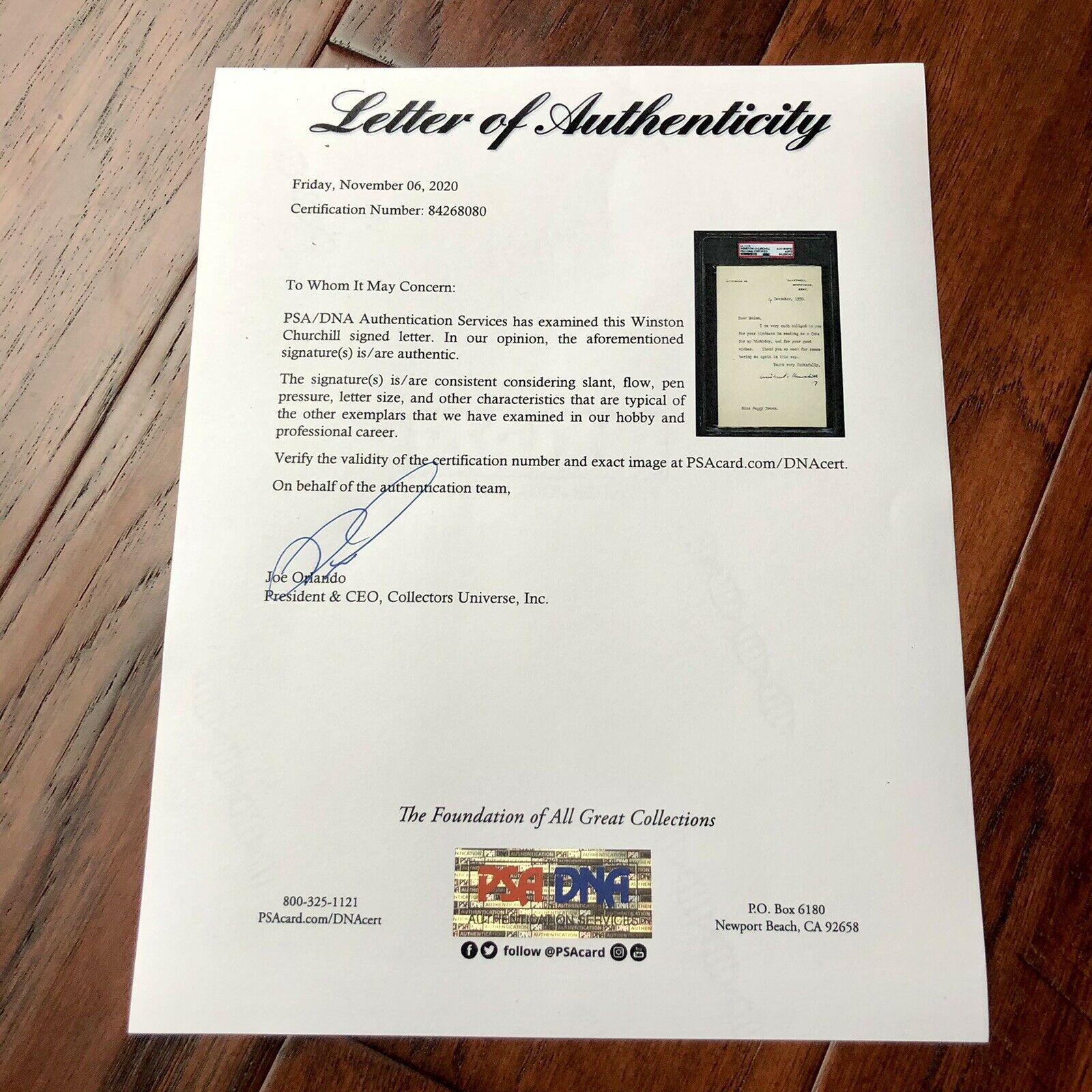 WINSTON S CHURCHILL * PSA/DNA Slab * Autograph Birthday Letter Signed *