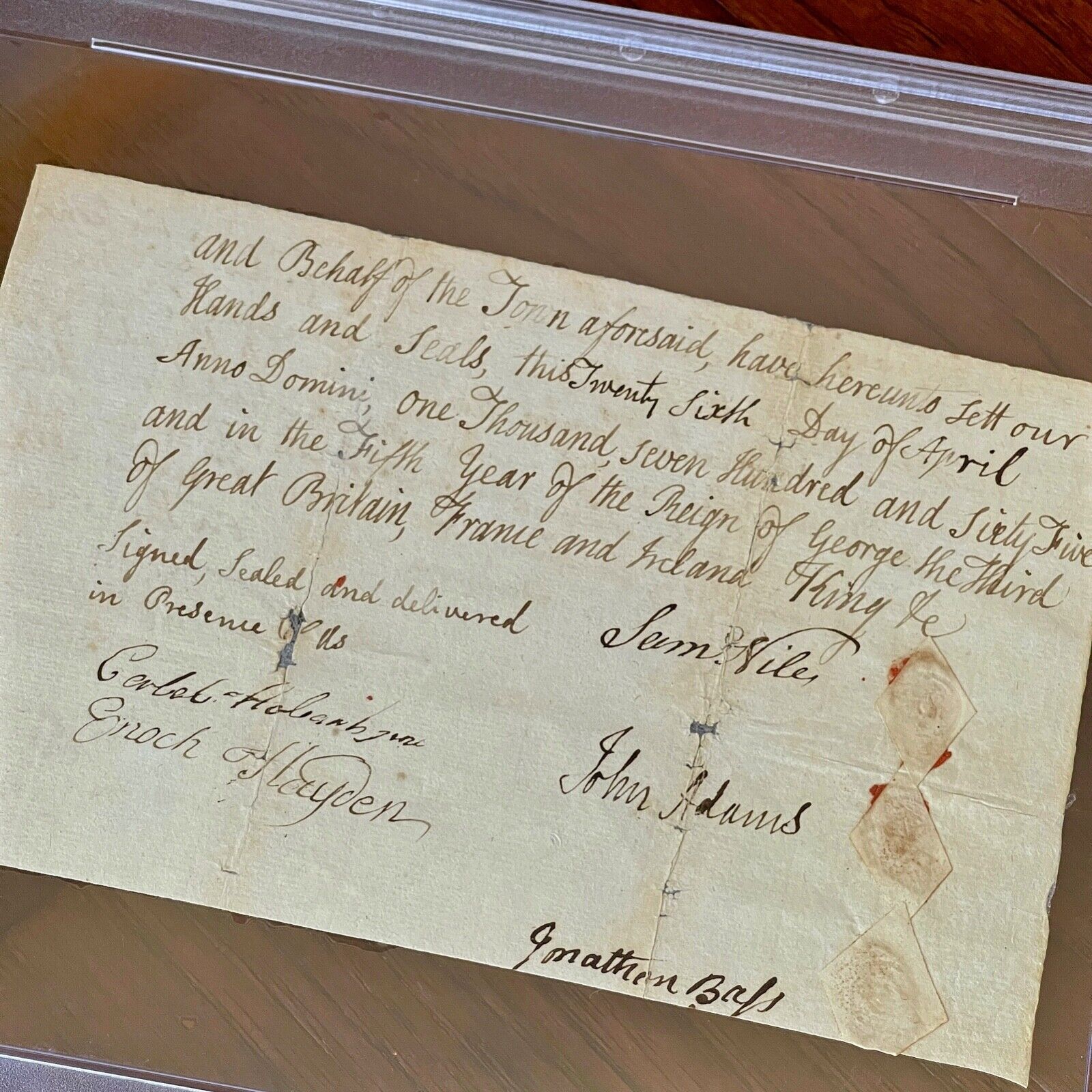 JOHN ADAMS * PSA/DNA * Handwritten Autograph Document Mentions George III Signed