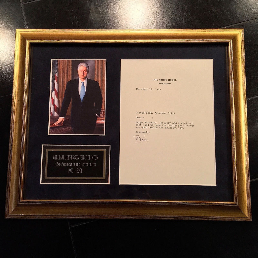 BILL CLINTON as PRESIDENT authentic WHITE HOUSE AUTOGRAPH letter SIGNED