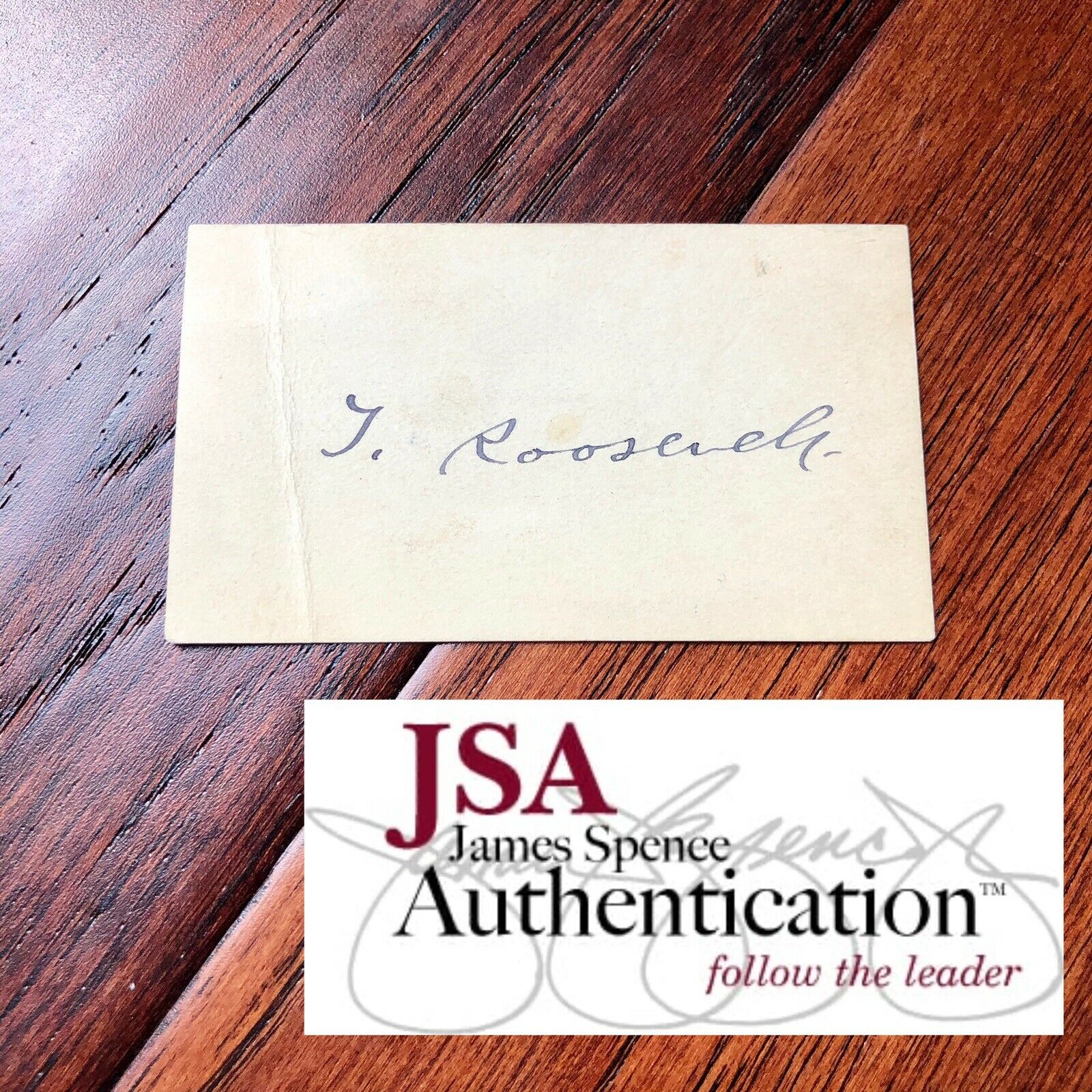 THEODORE ROOSEVELT * JSA LOA * Hand Signed Vice Presidents Card Autograph