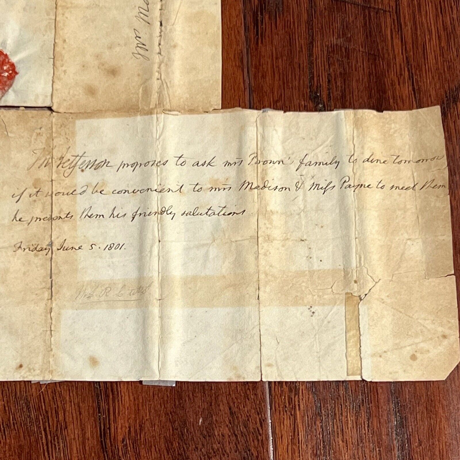 THOMAS JEFFERSON * PSA/DNA * Signed Invitation to Mrs. James Madison Autograph