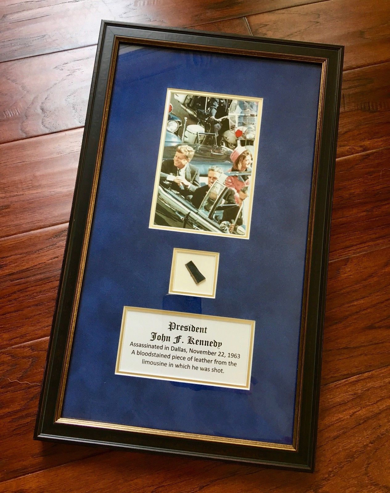PREORDER: JOHN F. KENNEDY * Genuine Dallas ASSASSINATION LIMO INTERIOR LEATHER *