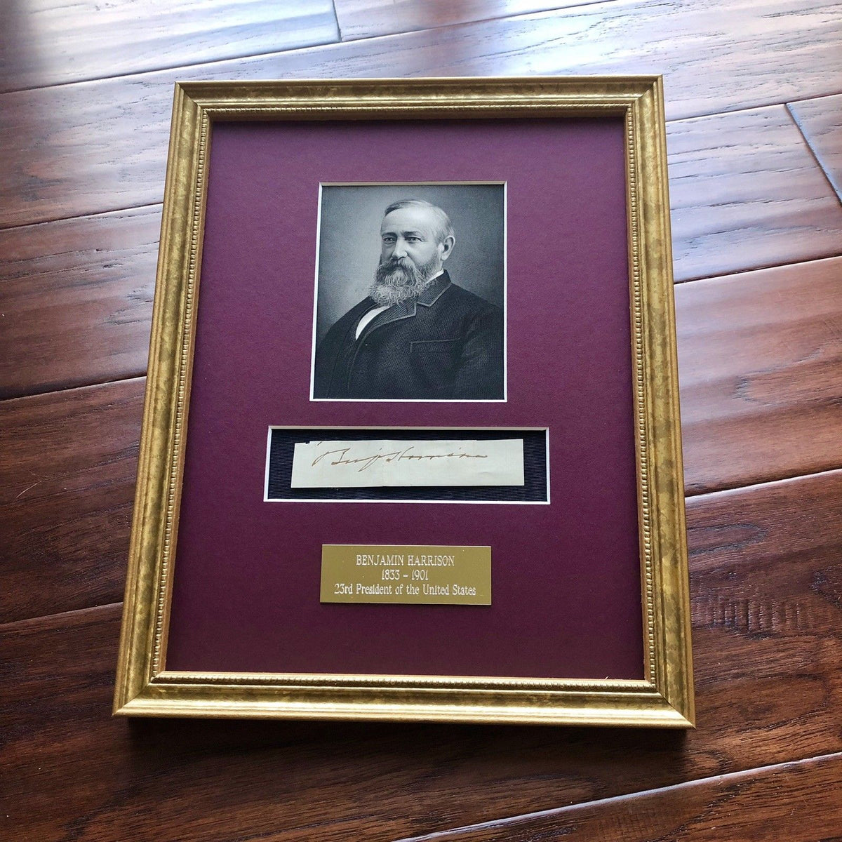 BENJAMIN HARRISON * Genuine SIGNED Clipped AUTOGRAPH * President Signature